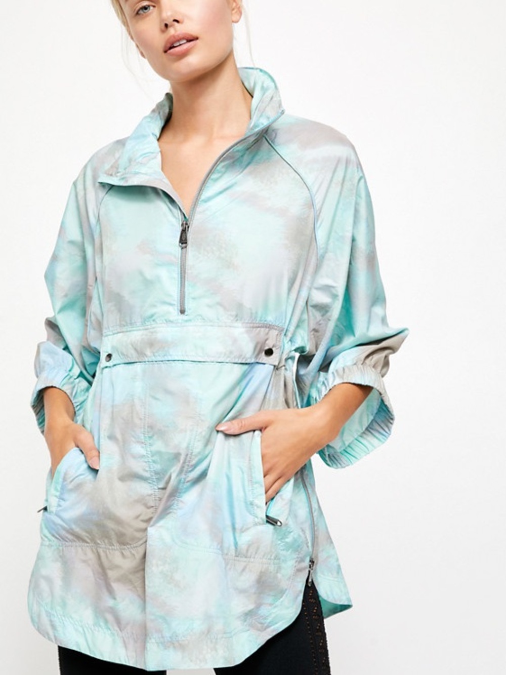 Free People Movement "To Dye For" Packable Jacket with Removable Hood